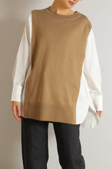 シャツレイヤード風チュニック