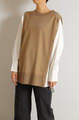 シャツレイヤード風チュニック