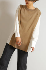 シャツレイヤード風チュニック