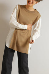 シャツレイヤード風チュニック