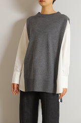 シャツレイヤード風チュニック