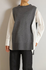 シャツレイヤード風チュニック