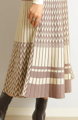 パッチワーク柄ニットスカート