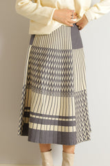 パッチワーク柄ニットスカート