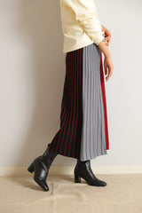 ストライプ柄配色ニットスカート