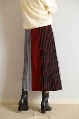 ストライプ柄配色ニットスカート