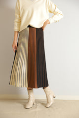 ストライプ柄配色ニットスカート