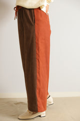 コーデュロイバイカラーパンツ