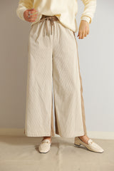 コーデュロイバイカラーパンツ