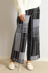 幾何柄ニットパンツ