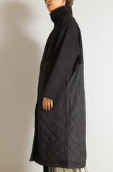 ダイヤキルト切替スタンドカラーコート