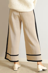 配色ラインニットパンツ