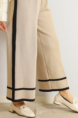 配色ラインニットパンツ