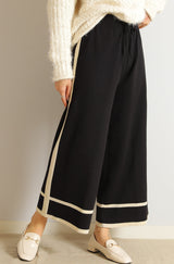 配色ラインニットパンツ