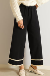 配色ラインニットパンツ