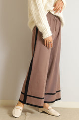 配色ラインニットパンツ