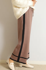配色ラインニットパンツ