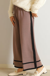 配色ラインニットパンツ