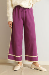 配色ラインニットパンツ