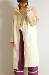 ダイヤキルト切替スタンドカラーコート