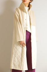 ダイヤキルト切替スタンドカラーコート