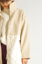 ダイヤキルト切替スタンドカラーコート