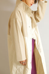 ダイヤキルト切替スタンドカラーコート