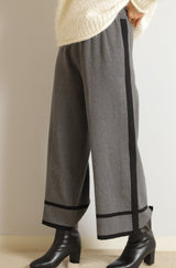 配色ラインニットパンツ