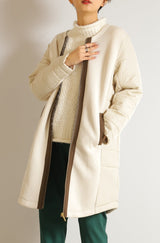 配色中綿ダンボールノーカラーコート