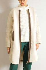 配色中綿ダンボールノーカラーコート