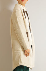 配色中綿ダンボールノーカラーコート