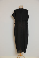 エプロンブザムカラーシャツワンピース