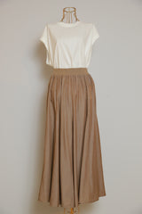 リブ切替フレアスカート