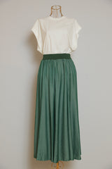 リブ切替フレアスカート