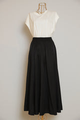 リブ切替フレアスカート