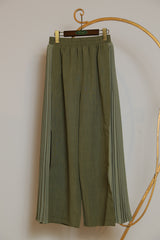 サイドプリーツワイドパンツ