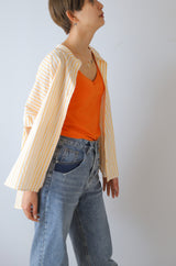 ノーカラーギャザーブラウス