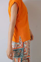 袖口リブフレンチスリーブプルオーバー