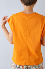 袖口リブフレンチスリーブプルオーバー