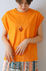 袖口リブフレンチスリーブプルオーバー