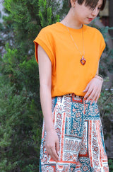 袖口リブフレンチスリーブプルオーバー