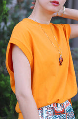 袖口リブフレンチスリーブプルオーバー