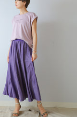 リブ切替フレアスカート