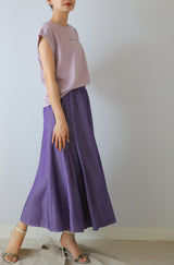 リブ切替フレアスカート