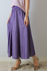 リブ切替フレアスカート