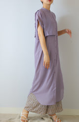 エプロンブザムカラーシャツワンピース