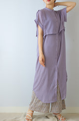 エプロンブザムカラーシャツワンピース