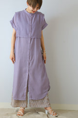 エプロンブザムカラーシャツワンピース