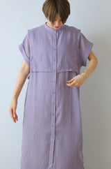 エプロンブザムカラーシャツワンピース