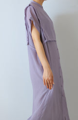 エプロンブザムカラーシャツワンピース